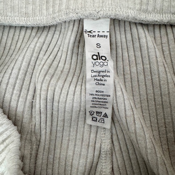 ALO Muse Sweatpants Ribbed Ivory Women's Size S - Picture 5 of 7